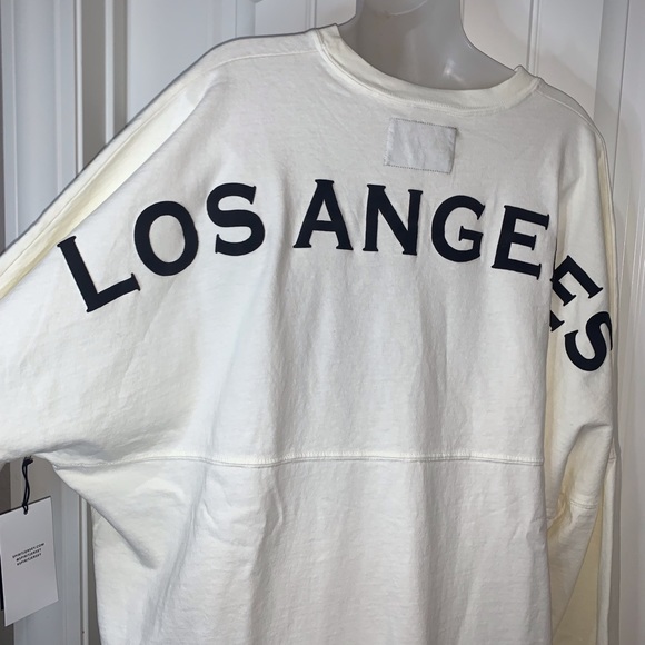 Spirit Jersey Plus Cream Sweatshirt says Los Angeles on back NWT - Picture 5 of 7